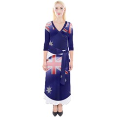 Australia Flag Country National Quarter Sleeve Wrap Maxi Dress by Sapixe