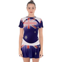 Australia Flag Country National Drop Hem Mini Chiffon Dress by Sapixe