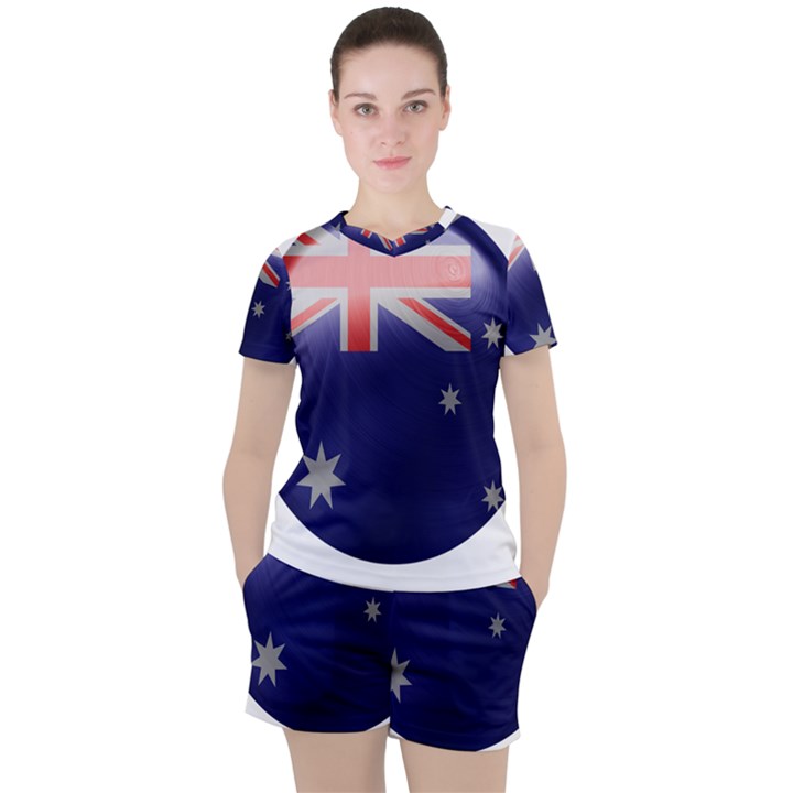 Australia Flag Country National Women s Tee and Shorts Set