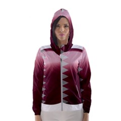 Qatar Flag Country Nation National Women s Hooded Windbreaker by Sapixe