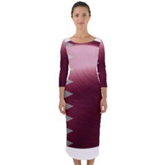 Qatar Flag Country Nation National Quarter Sleeve Midi Bodycon Dress by Sapixe