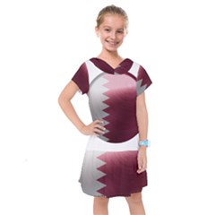 Qatar Flag Country Nation National Kids  Drop Waist Dress by Sapixe