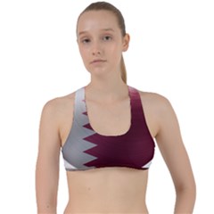 Qatar Flag Country Nation National Criss Cross Racerback Sports Bra by Sapixe