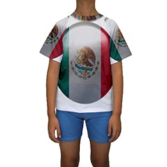 Mexico Flag Country National Kids  Short Sleeve Swimwear by Sapixe