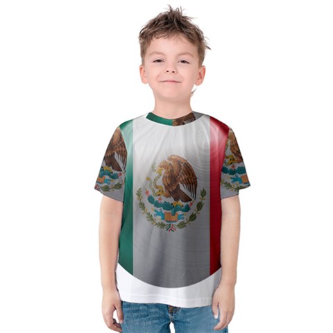 Mexico Flag Country National Kids  Cotton Tee by Sapixe