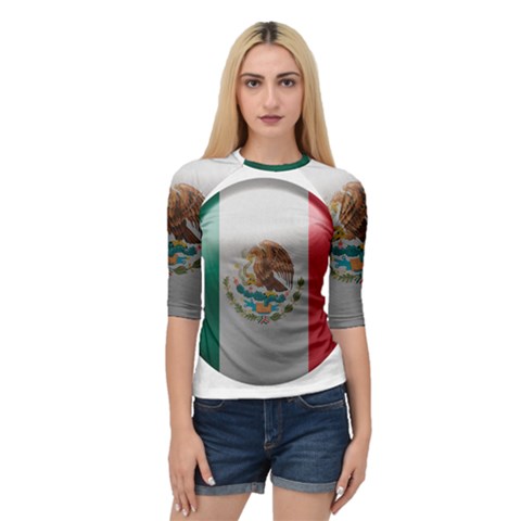 Mexico Flag Country National Quarter Sleeve Raglan Tee by Sapixe