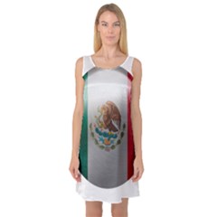 Mexico Flag Country National Sleeveless Satin Nightdress by Sapixe