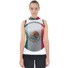 Mexico Flag Country National Mock Neck Shell Top by Sapixe