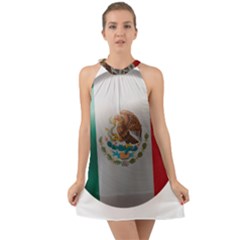 Mexico Flag Country National Halter Tie Back Chiffon Dress by Sapixe