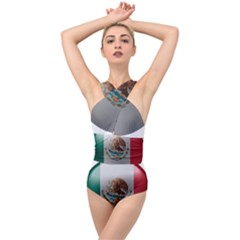 Mexico Flag Country National Cross Front Low Back Swimsuit by Sapixe