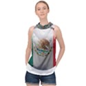 Mexico Flag Country National High Neck Satin Top View1