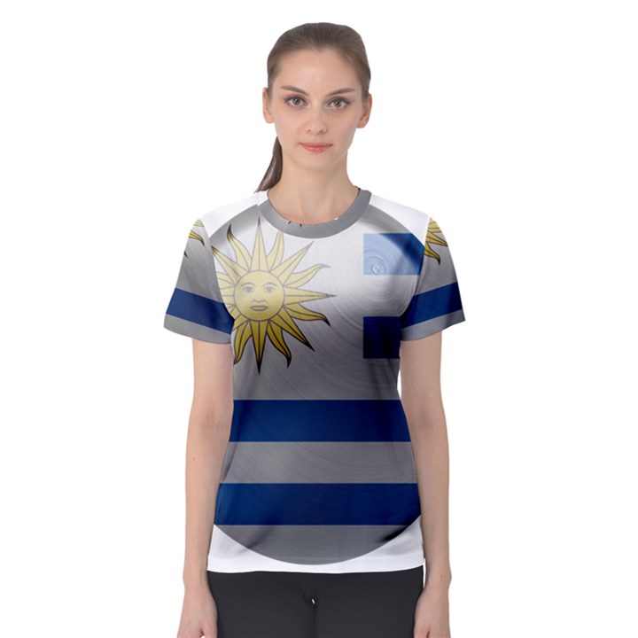 Uruguay Flag Country Symbol Nation Women s Sport Mesh Tee