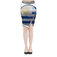 Uruguay Flag Country Symbol Nation Midi Wrap Pencil Skirt by Sapixe