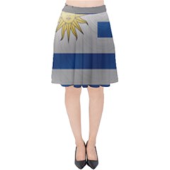 Uruguay Flag Country Symbol Nation Velvet High Waist Skirt by Sapixe