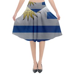 Uruguay Flag Country Symbol Nation Flared Midi Skirt by Sapixe