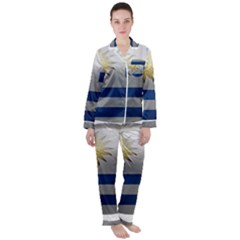 Uruguay Flag Country Symbol Nation Satin Long Sleeve Pyjamas Set by Sapixe