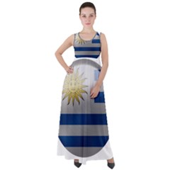 Uruguay Flag Country Symbol Nation Empire Waist Velour Maxi Dress by Sapixe