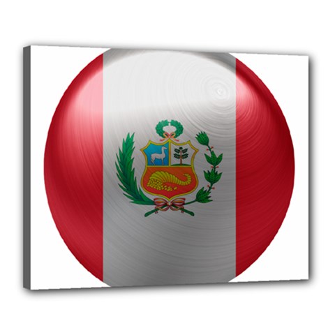 Peru Flag Country Symbol Nation Canvas 20  X 16  (stretched) by Sapixe