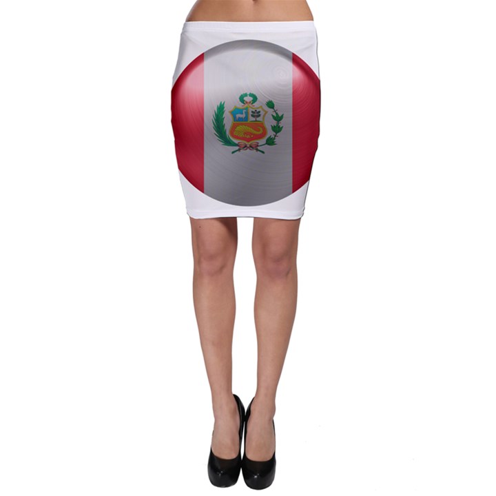 Peru Flag Country Symbol Nation Bodycon Skirt