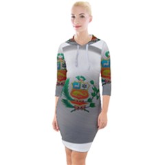 Peru Flag Country Symbol Nation Quarter Sleeve Hood Bodycon Dress by Sapixe