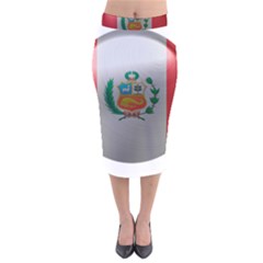 Peru Flag Country Symbol Nation Velvet Midi Pencil Skirt by Sapixe