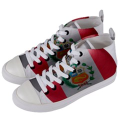 Peru Flag Country Symbol Nation Women s Mid-top Canvas Sneakers by Sapixe