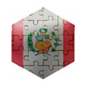 Peru Flag Country Symbol Nation Wooden Puzzle Hexagon View1