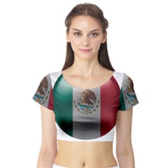 Flag Home Country National Symbol Short Sleeve Crop Top by Sapixe