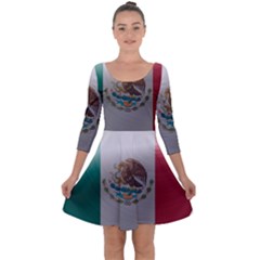 Flag Home Country National Symbol Quarter Sleeve Skater Dress by Sapixe