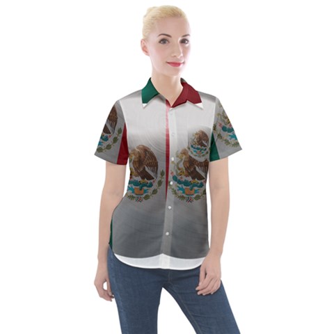 Flag Home Country National Symbol Women s Short Sleeve Pocket Shirt by Sapixe