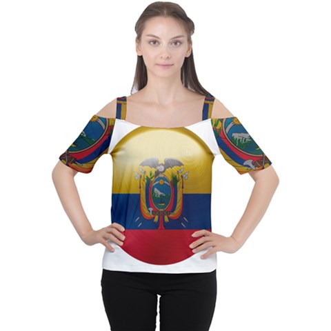 Ecuador Flag Ecuadorian Country Cutout Shoulder Tee by Sapixe