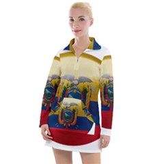 Ecuador Flag Ecuadorian Country Women s Long Sleeve Casual Dress