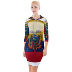 Ecuador Flag Ecuadorian Country Quarter Sleeve Hood Bodycon Dress