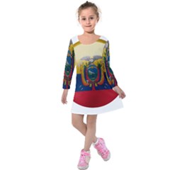 Ecuador Flag Ecuadorian Country Kids  Long Sleeve Velvet Dress by Sapixe