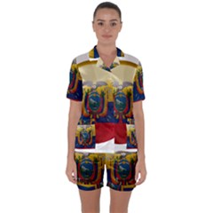 Ecuador Flag Ecuadorian Country Satin Short Sleeve Pyjamas Set by Sapixe