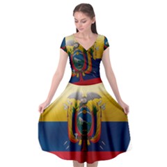 Ecuador Flag Ecuadorian Country Cap Sleeve Wrap Front Dress by Sapixe