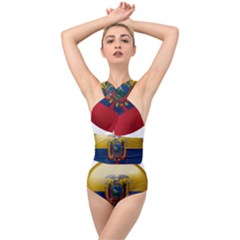 Ecuador Flag Ecuadorian Country Cross Front Low Back Swimsuit by Sapixe