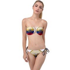 Ecuador Flag Ecuadorian Country Twist Bandeau Bikini Set by Sapixe