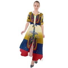 Ecuador Flag Ecuadorian Country Waist Tie Boho Maxi Dress