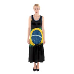 Flag Brazil Country Symbol Sleeveless Maxi Dress