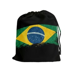 Flag Brazil Country Symbol Drawstring Pouch (xl) by Sapixe