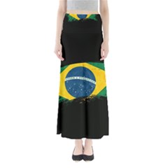 Flag Brazil Country Symbol Full Length Maxi Skirt by Sapixe