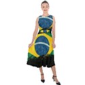 Flag Brazil Country Symbol Midi Tie-Back Chiffon Dress View1