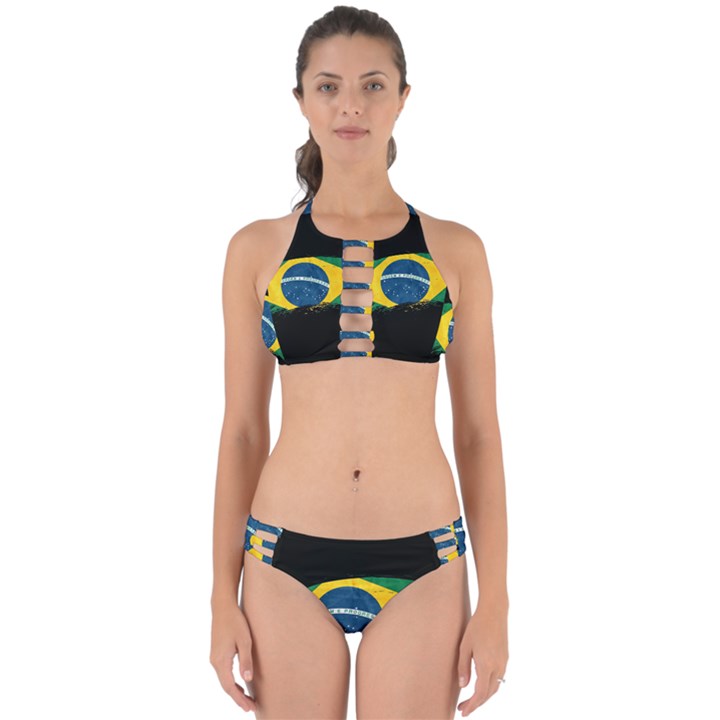 Flag Brazil Country Symbol Perfectly Cut Out Bikini Set