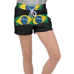 Flag Brazil Country Symbol Women s Velour Lounge Shorts by Sapixe