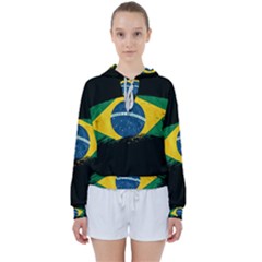 Flag Brazil Country Symbol Women s Tie Up Sweat by Sapixe