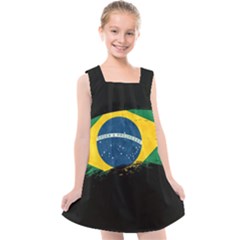 Flag Brazil Country Symbol Kids  Cross Back Dress