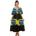 Flag Brazil Country Symbol Kimono Sleeve Boho Dress View1