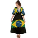 Flag Brazil Country Symbol Kimono Sleeve Boho Dress View2