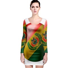 Bolivia Flag Country National Long Sleeve Bodycon Dress